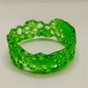 Bracelet Voronoi Résine Vert Émeraude – Taille 64 (Pièce unique)