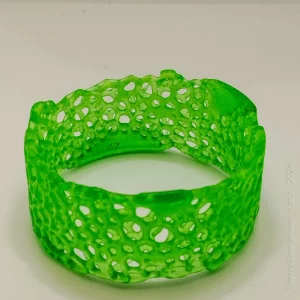 Bracelet Voronoi Résine Vert Émeraude – Taille 62 (Pièce unique)