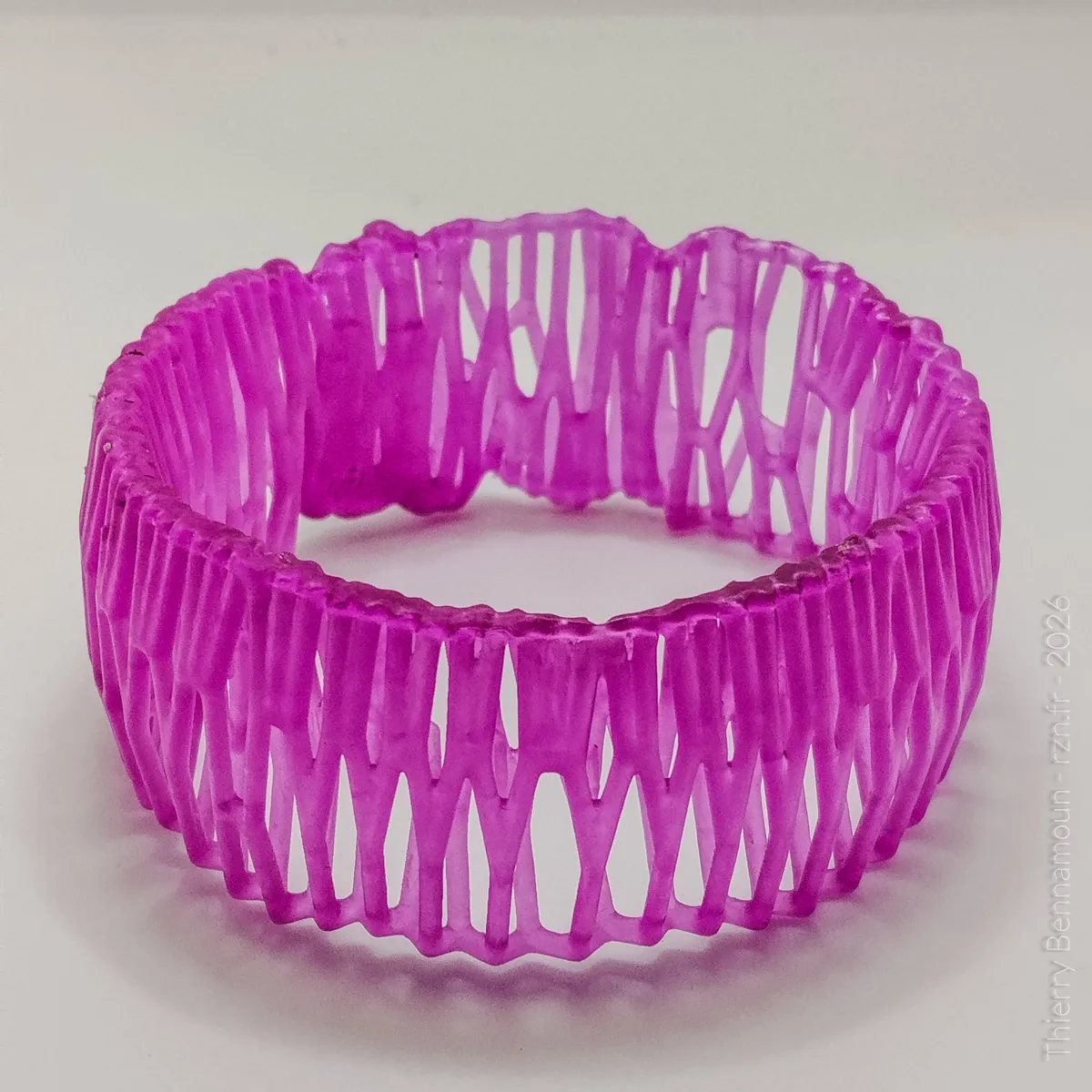 Bracelet Voronoi Résine Violet – Taille 68 (Pièce unique)