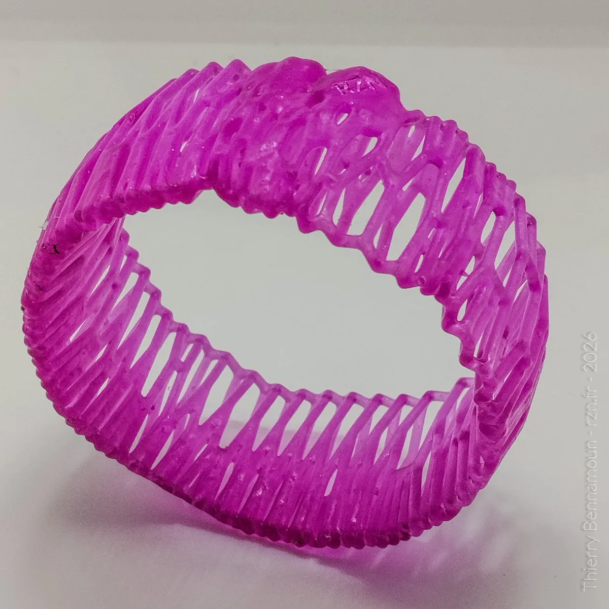Bracelet Voronoi Résine Violet – Taille 68 (Pièce unique) – Image 2
