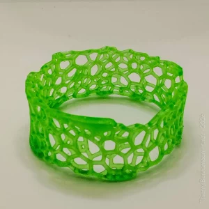 Bracelet Voronoi Résine Vert Émeraude – Taille 64 (Pièce unique)