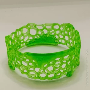 Bracelet Voronoi Résine Vert Émeraude – Taille 68 (Pièce unique)