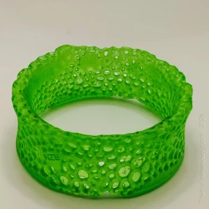 Bracelet Voronoi Résine Vert Émeraude – Taille 64 (Pièce unique)