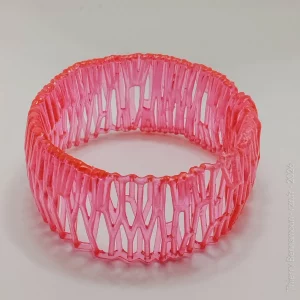 Bracelet Voronoi Résine Orange translucide – Taille 68 (Pièce unique)