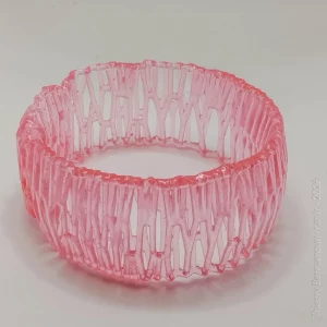 Bracelet Voronoi Résine Rose – Taille 68 (Pièce unique)