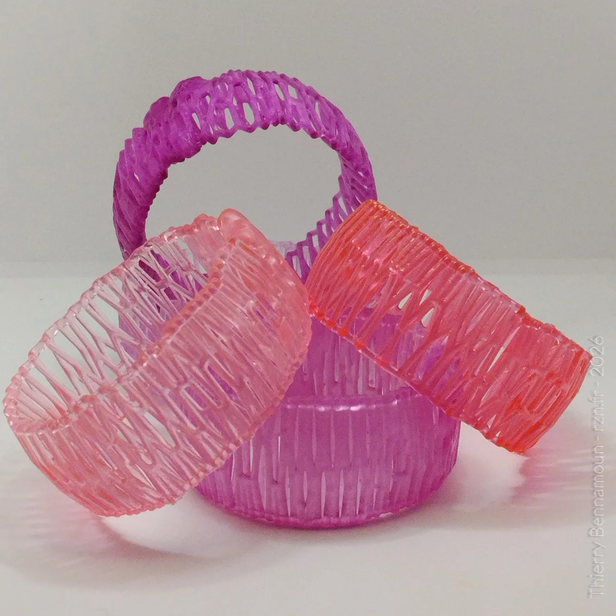 Bracelet Voronoi Résine Violet – Taille 68 (Pièce unique) – Image 3