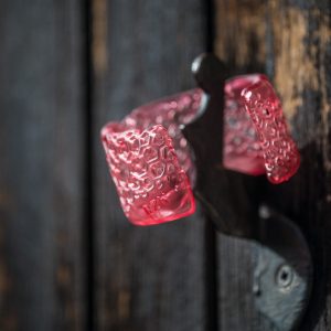 Bracelet Voronoi Résine ouvert Rouge translucide – Petite série